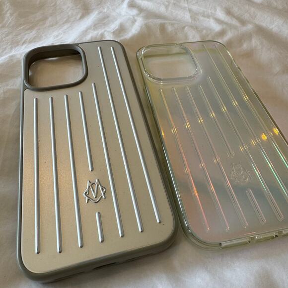 Rimowa iPhone 14 Pro Max Case Bundle (2) Iridescent + Silver Aluminum Covers - Picture 3 of 7